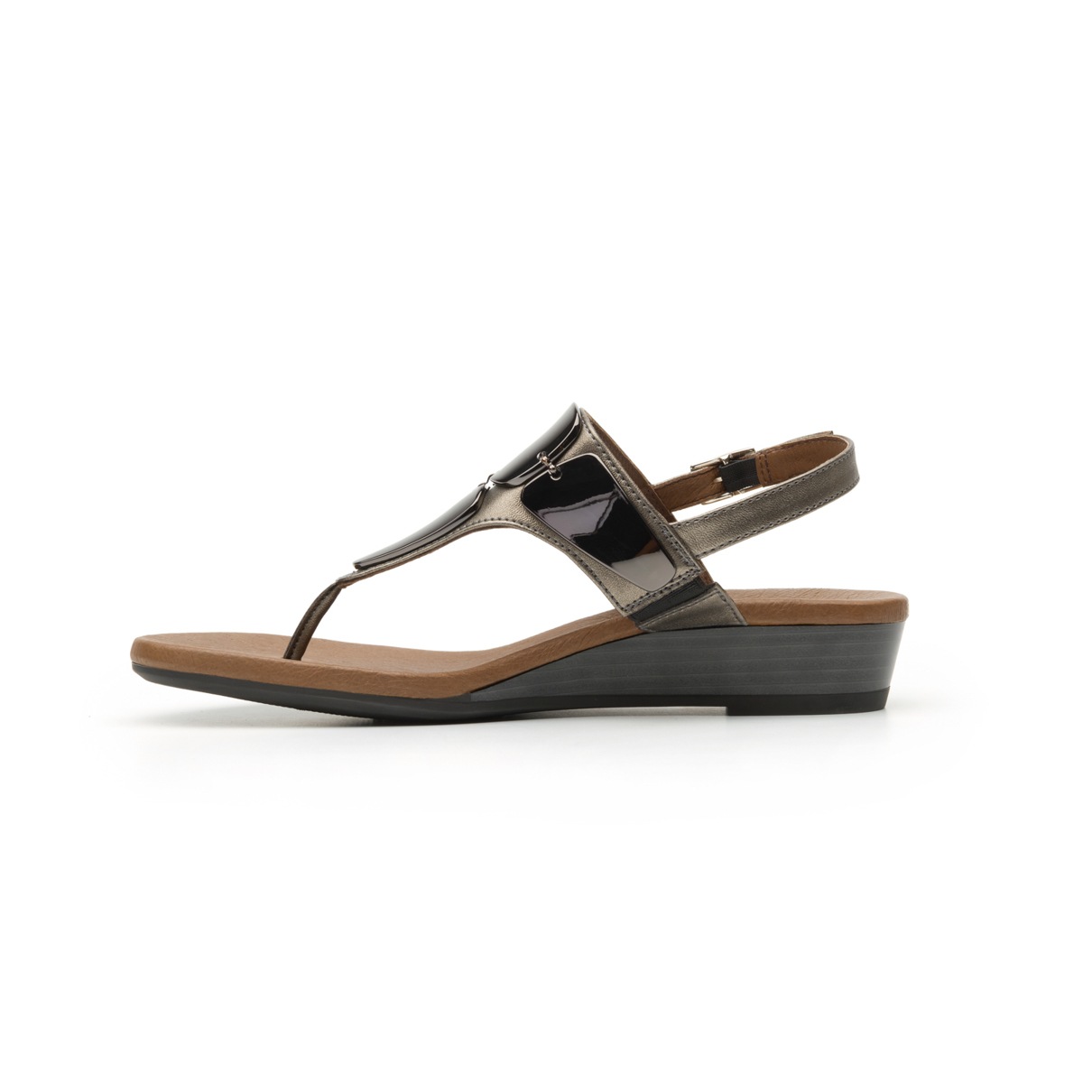 Sandalia De Playa Flexi Con Aplicaciones De Alto Brillo Para Mujer - Estilo 44108 Gris