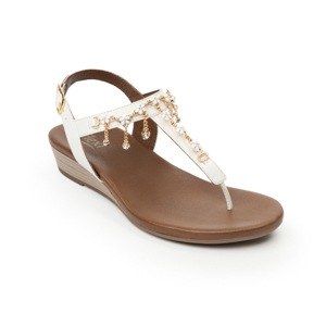 Sandalia De Playa Flexi Con Adorno De Cadenas Para Mujer - Estilo 44110 Blanco Sandalia De Playa Flexi Con Adorno De Cadenas Para Mujer - Estilo 44110 Blanco