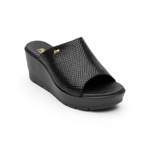 Sandalia De Plataforma Casual Flexi De Tipo Slip-On Para Mujer - Estilo 44509 Negro Sandalia De Plataforma Casual Flexi De Tipo Slip-On Para Mujer - Estilo 44509 Negro