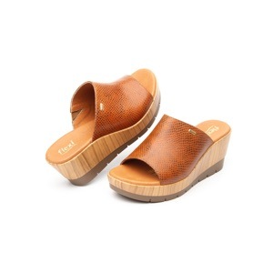 Sandalia De Plataforma Casual Flexi De Tipo Slip-On Para Mujer - Estilo 44509 Cafe Sandalia De Plataforma Casual Flexi De Tipo Slip-On Para Mujer - Estilo 44509 Cafe