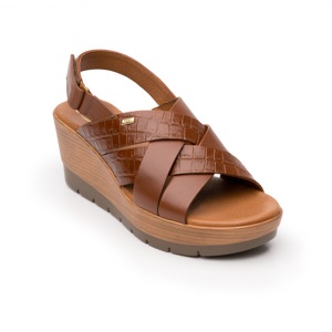 Sandalia Casual Flexi Con Textura Exótica Para Mujer - Estilo 44517 Café Sandalia Casual Flexi Con Textura Exótica Para Mujer - Estilo 44517 Café