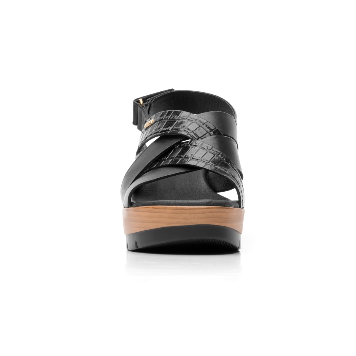 Sandalia Casual Flexi Con Textura Exótica Para Mujer - Estilo 44517 Negro