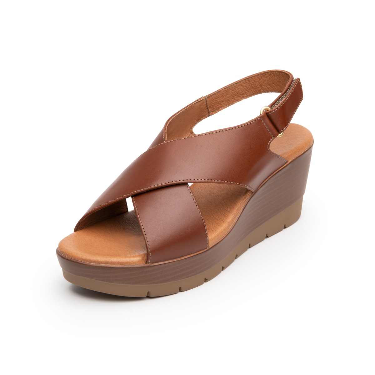 Sandalia Con Plataforma Flexi para Mujer Estilo 44522 Café