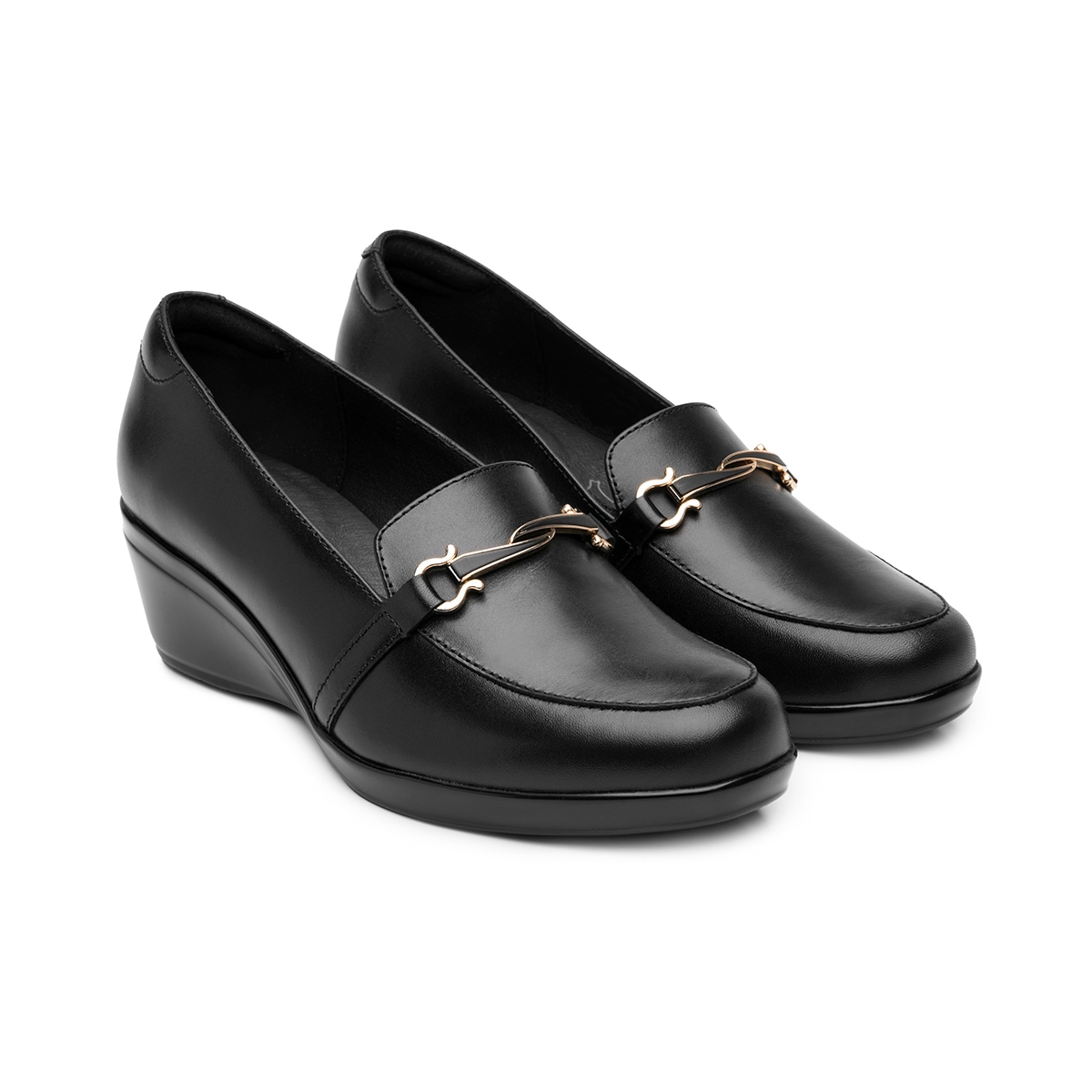 Mocasín Confort Con Cuña Flexi para Mujer Estilo 45233 Negro