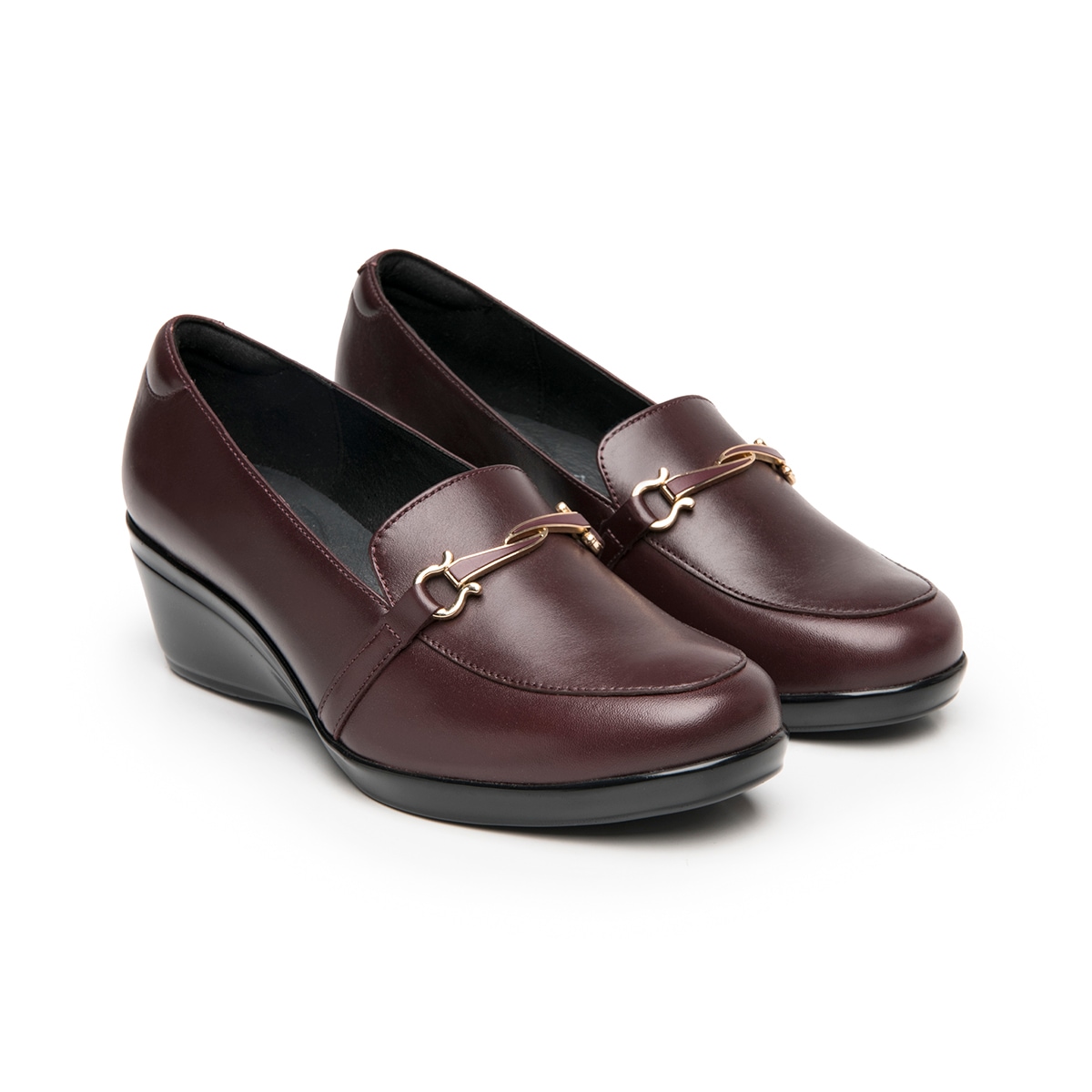 Mocasín Confort Con Cuña Flexi para Mujer Estilo 45233 Vino