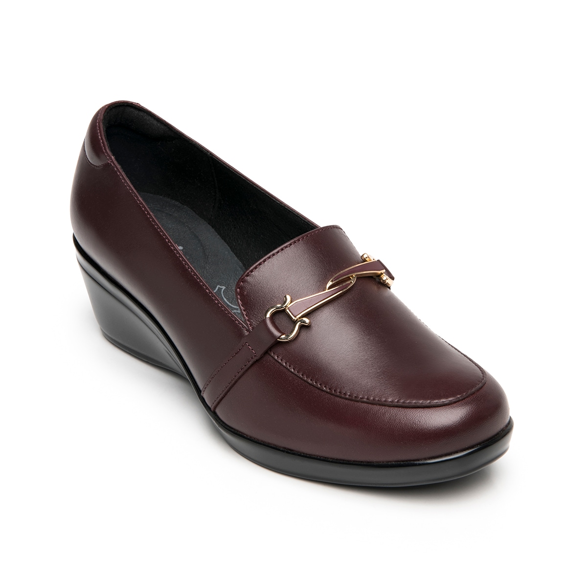 Mocasín Confort Con Cuña Flexi para Mujer Estilo 45233 Vino
