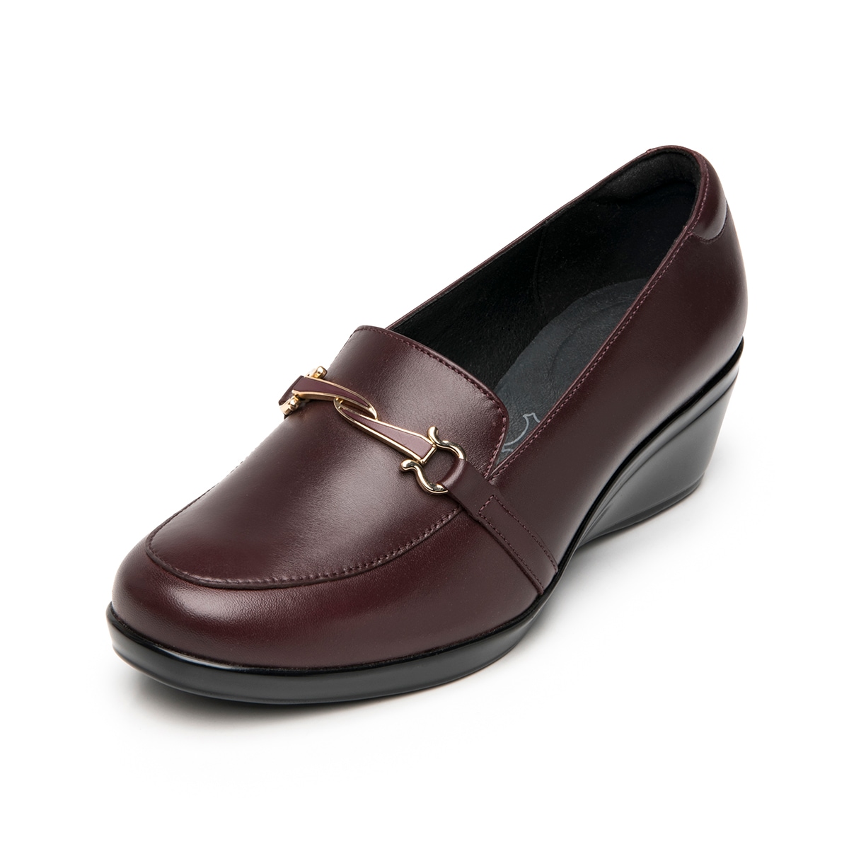 Mocasín Confort Con Cuña Flexi para Mujer Estilo 45233 Vino