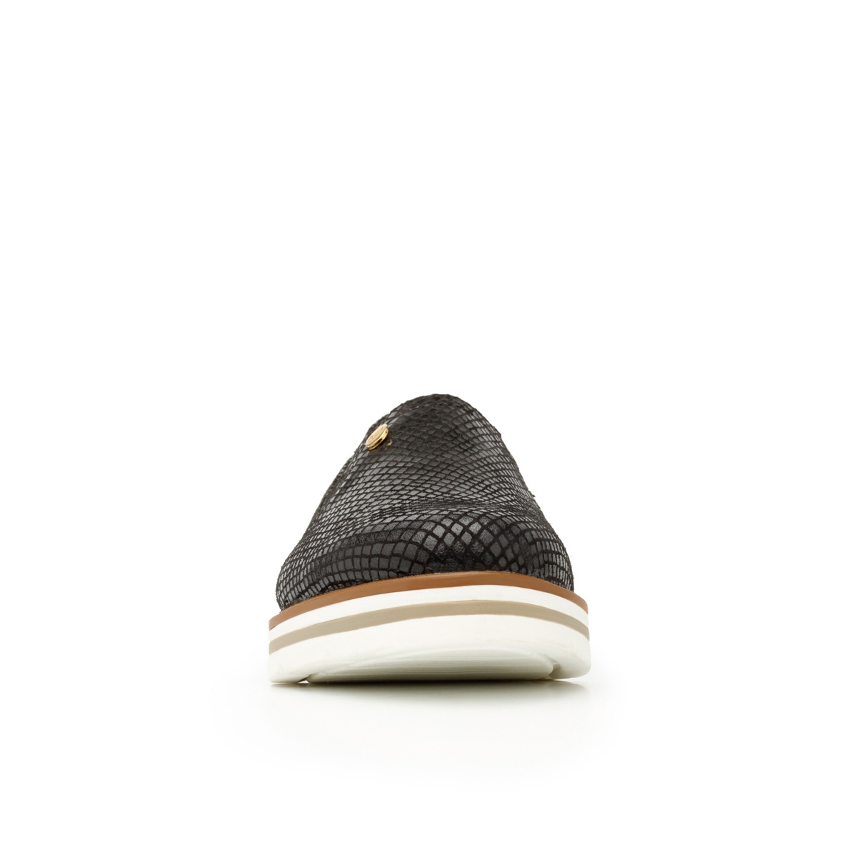Flat Urbano Flexi Con Efecto De Piel Exótica Para Mujer - Estilo 45703 Negro