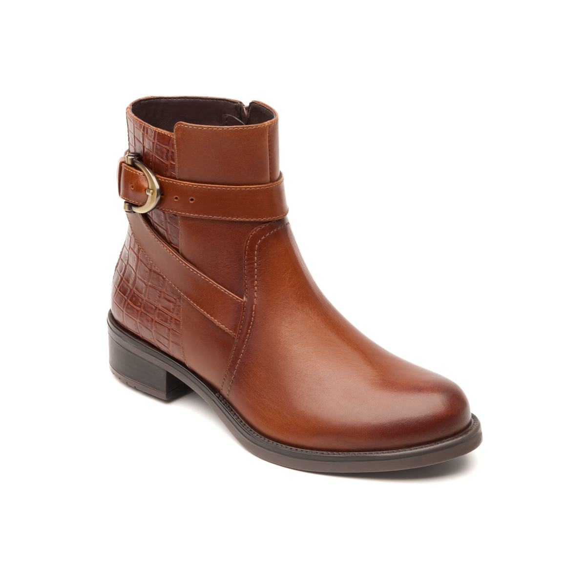 Botín Urbano Flexi Con Dos Texturas Para Mujer - Estilo 46616 Café