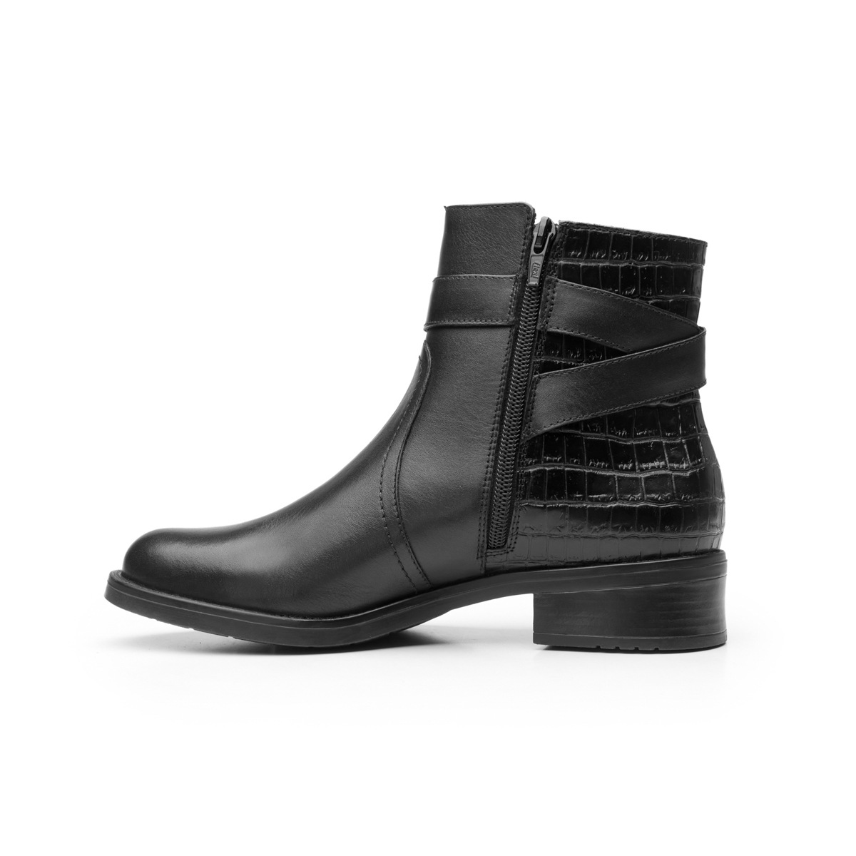 Botín Urbano Flexi Con Dos Texturas Para Mujer - Estilo 46616 Negro