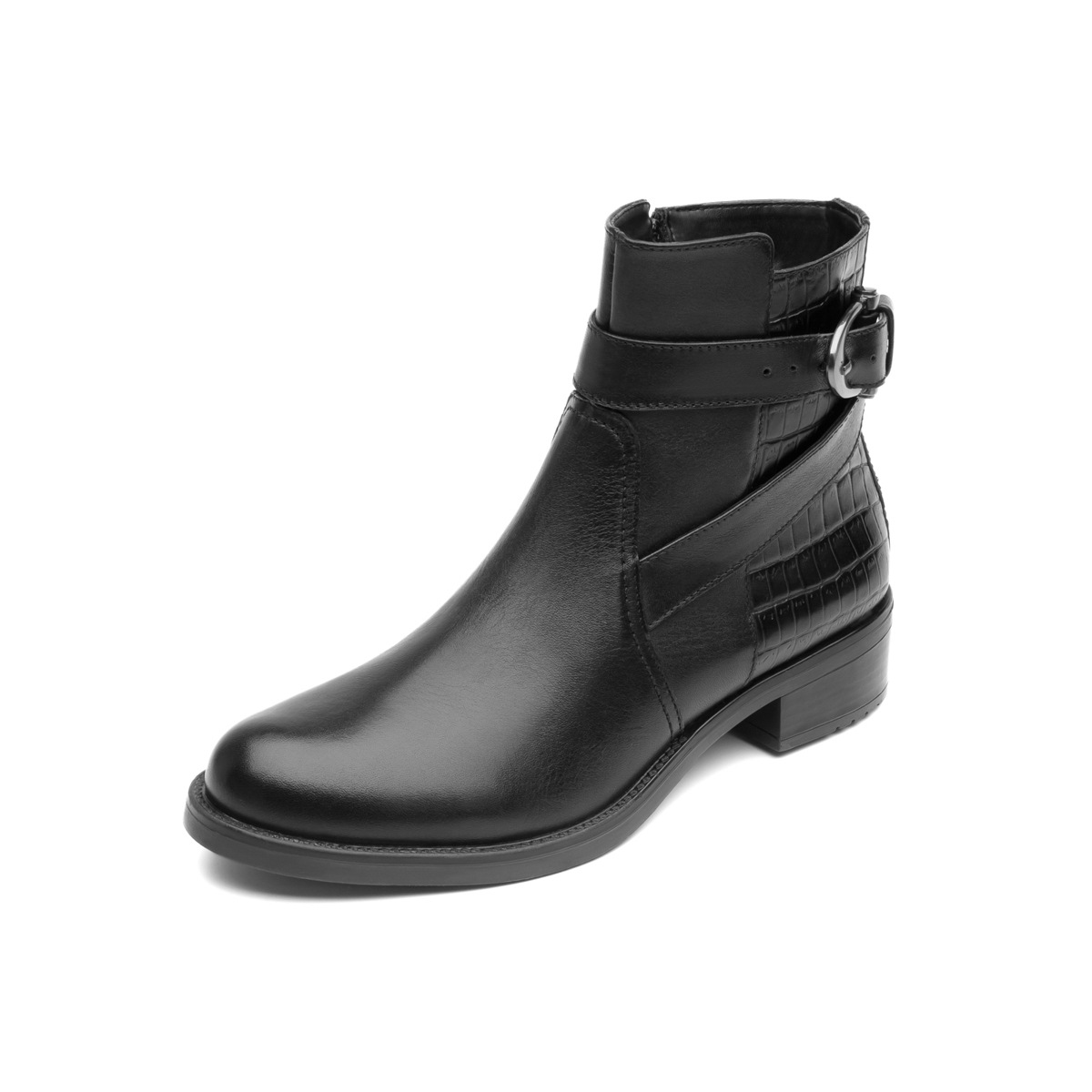 Botín Urbano Flexi Con Dos Texturas Para Mujer - Estilo 46616 Negro