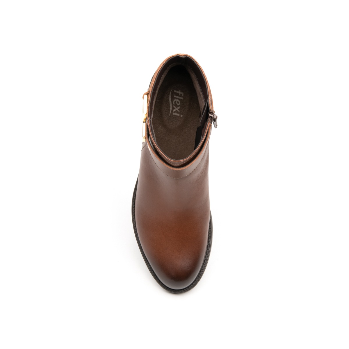 Botín Casual Flexi para Mujer con Herrajes Laterales Estilo 46622 Tan