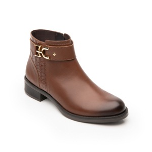 Botín Casual Flexi para Mujer con Herrajes Laterales Estilo 46622 Tan Botín Casual Flexi para Mujer con Herrajes Laterales Estilo 46622 Tan