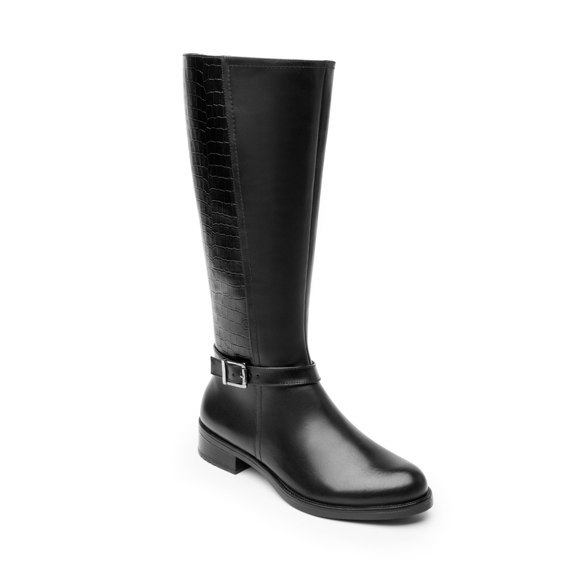 Bota Larga De Tacón Flexi para Mujer Estilo 46628 Negro