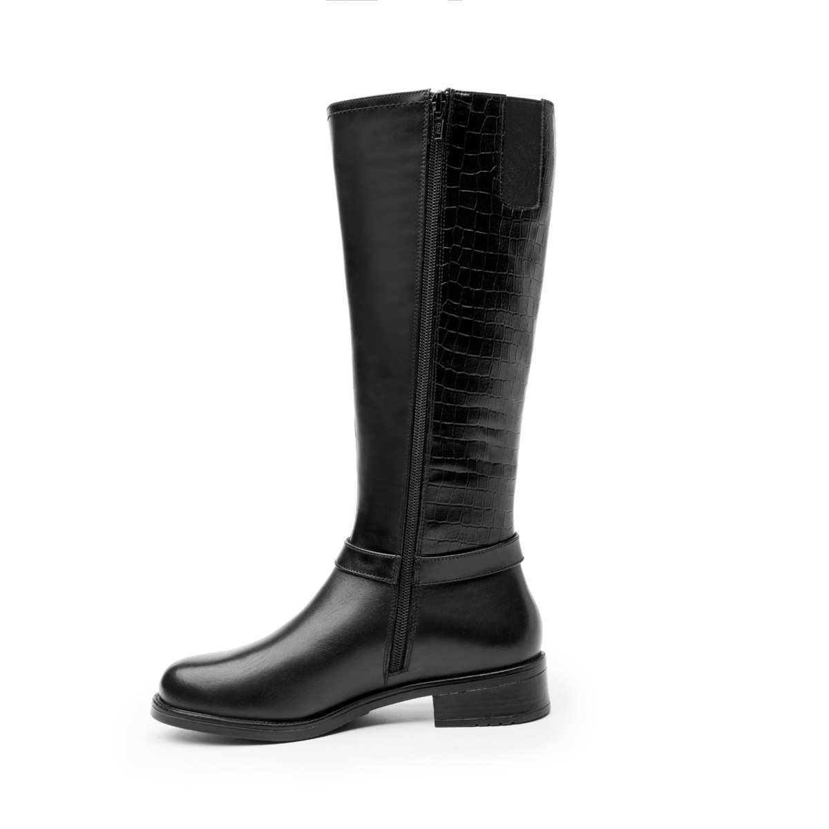 Bota Larga De Tacón Flexi para Mujer Estilo 46628 Negro
