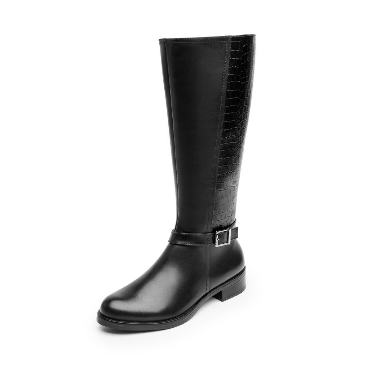 Bota Larga De Tacón Flexi para Mujer Estilo 46628 Negro