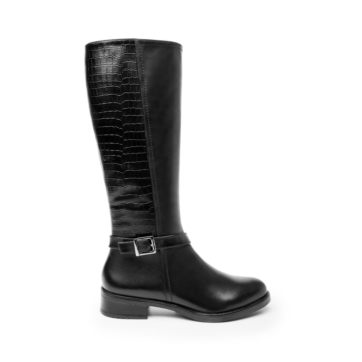 Bota Larga De Tacón Flexi para Mujer Estilo 46628 Negro
