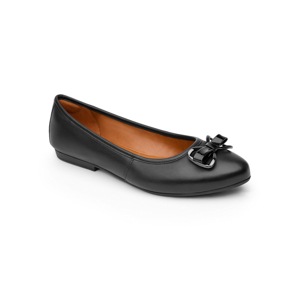 Flat Para Oficina Flexi Con Moño De Alto Brillo Para Mujer - Estilo 47306 Negro Flat Para Oficina Flexi Con Moño De Alto Brillo Para Mujer - Estilo 47306 Negro
