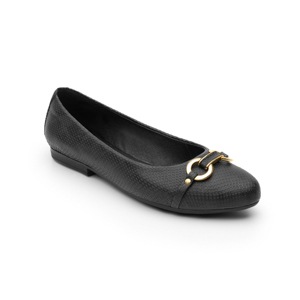 Flat Para Oficina Flexi Con Herraje Color Oro Para Mujer - Estilo 47308 Negro Flat Para Oficina Flexi Con Herraje Color Oro Para Mujer - Estilo 47308 Negro