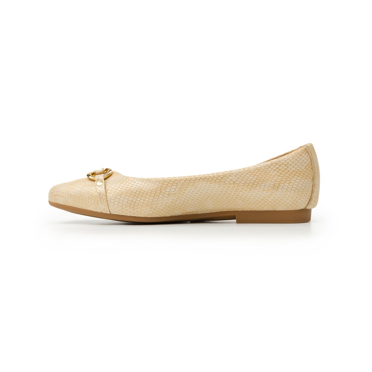 Flat Para Oficina Flexi Con Efecto De Textura Exótica Para Mujer - Estilo 47308 Oro
