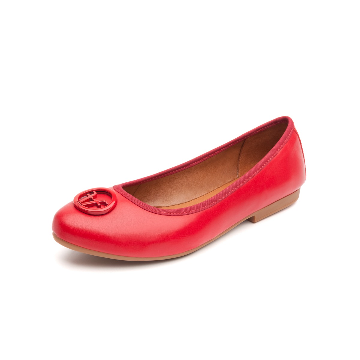 Flat Para Oficina Flexi Con Herraje Frontal Para Mujer - Estilo 47311 Rojo