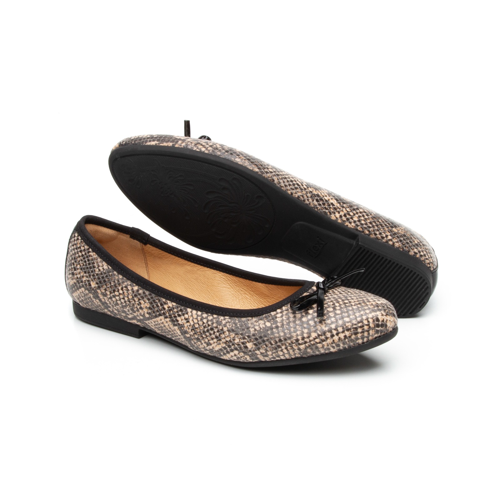 Ballerina De Víbora Flexi para Mujer con Sistema Comfort Flat Estilo 47315 Beige