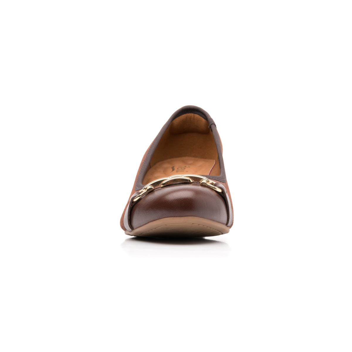 Zapato De Tacón Para Oficina Flexi Con Adorno De Cadena Para Mujer - Estilo 47412 Café