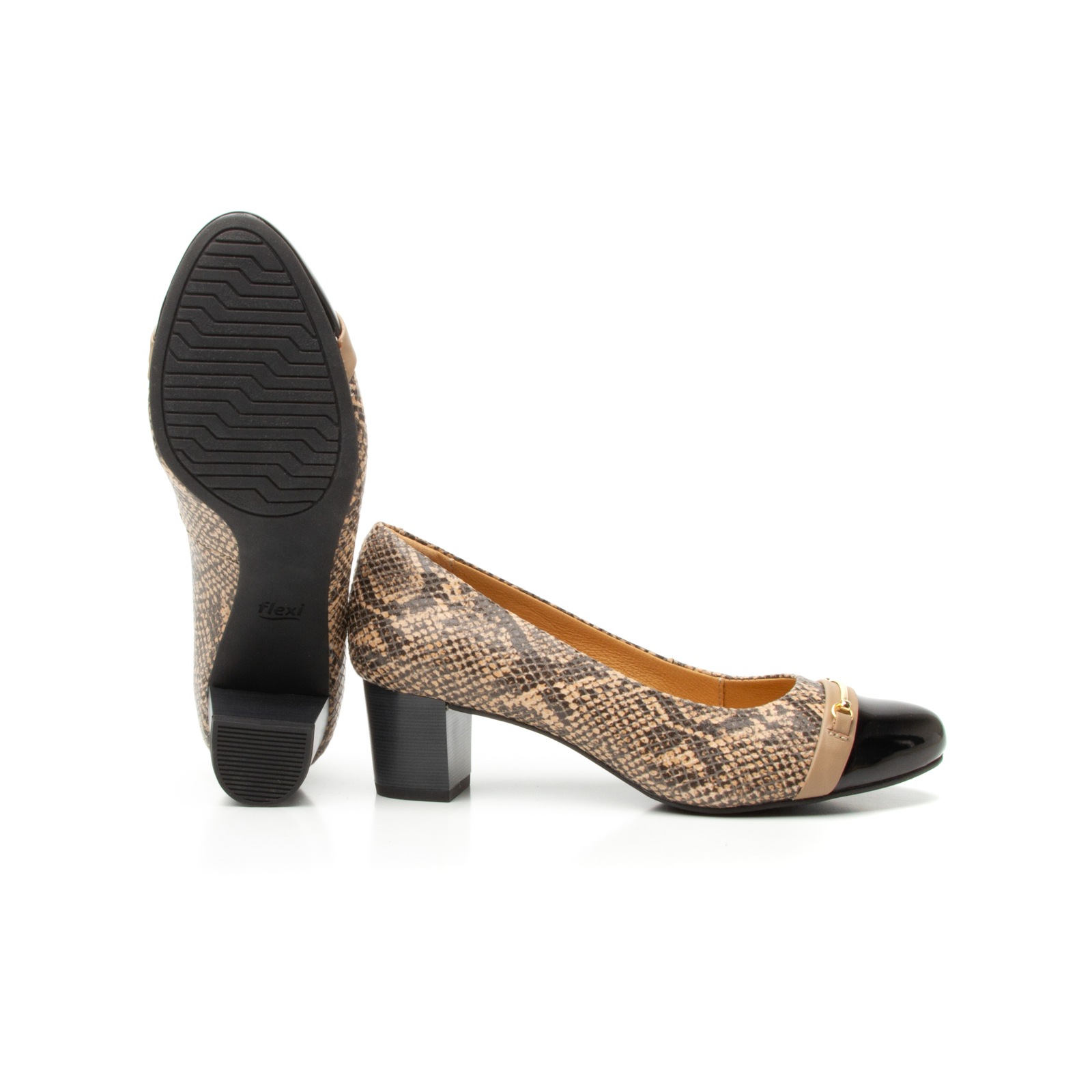 Zapatilla Con Acabado Texturizado Flexi para Mujer con Plantilla Comfort Pad Estilo 47413 Beige
