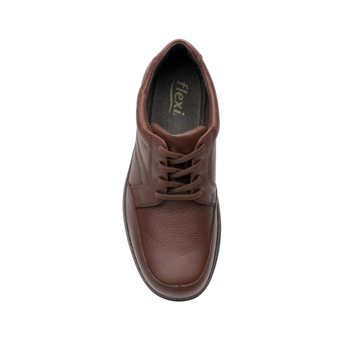Zapato Casual Para De Servicio/Clínico Flexi Con Piel Graneada Para Hombre - Estilo 50607 Café