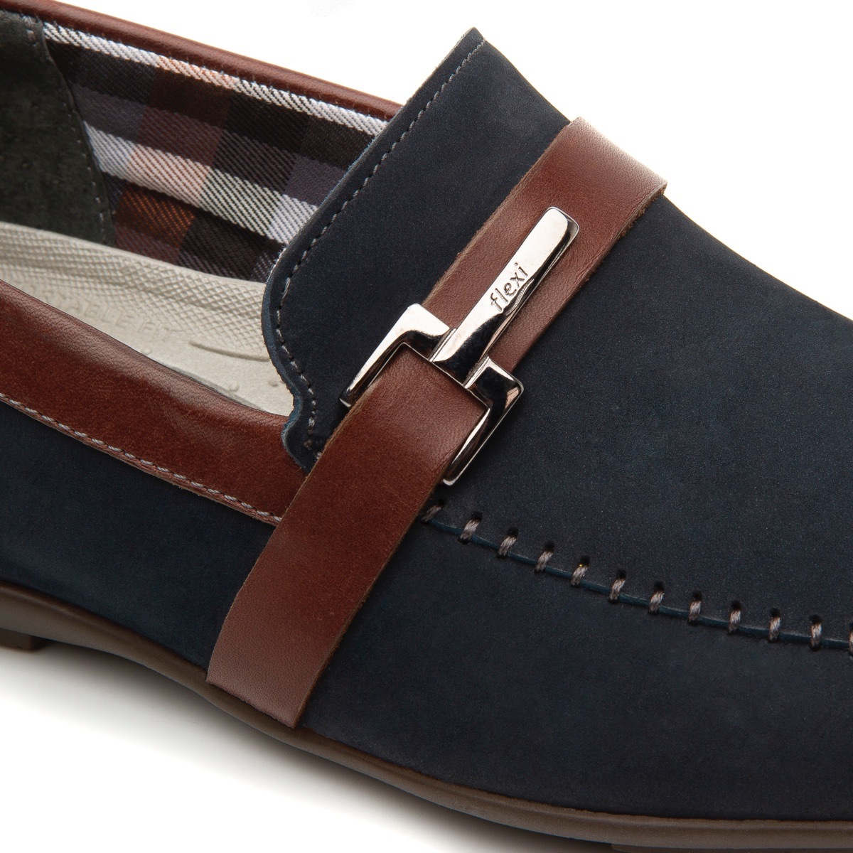 Mocasín Urbano Flexi Dos Colores Para Hombre - Estilo 68615 Azul