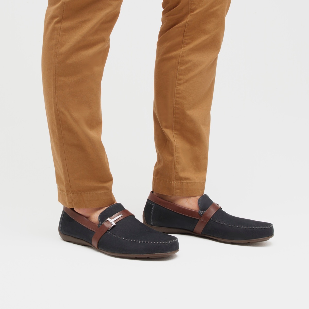 Mocasín Urbano Flexi Dos Colores Para Hombre - Estilo 68615 Azul