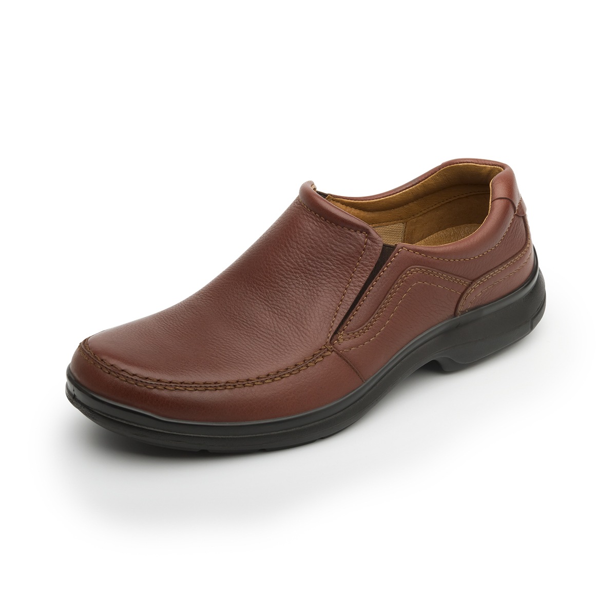 Mocasín Casual Para Oficina Flexi Con Piel Graneada Para Hombre - Estilo 68906 Brandy
