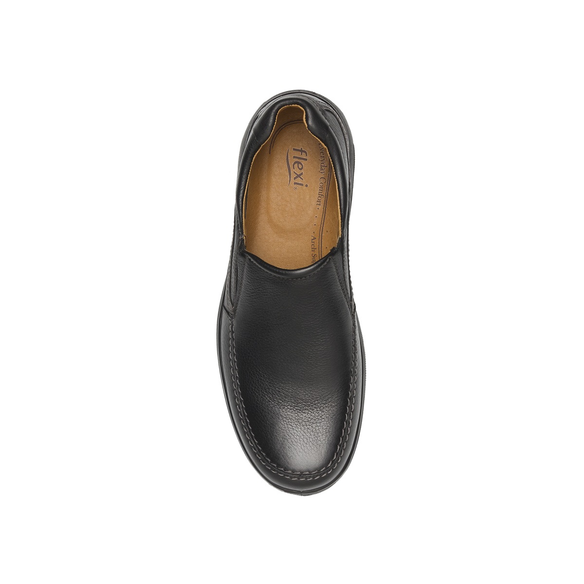 Mocasín Casual Para Oficina Flexi Con Piel Graneada Para Hombre - Estilo 68906 Negro