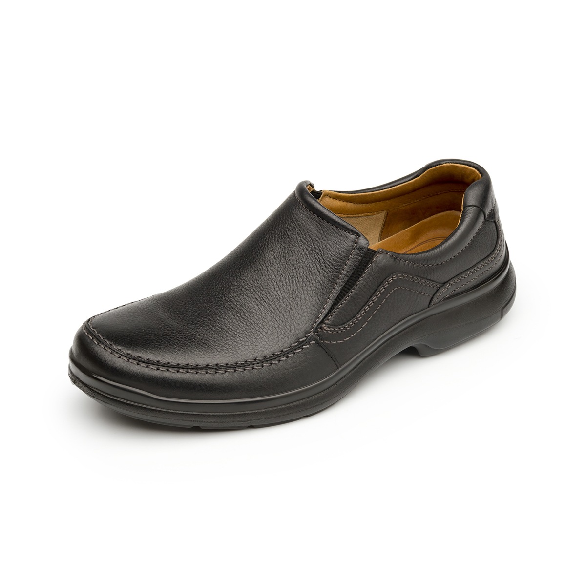 Mocasín Casual Para Oficina Flexi Con Piel Graneada Para Hombre - Estilo 68906 Negro