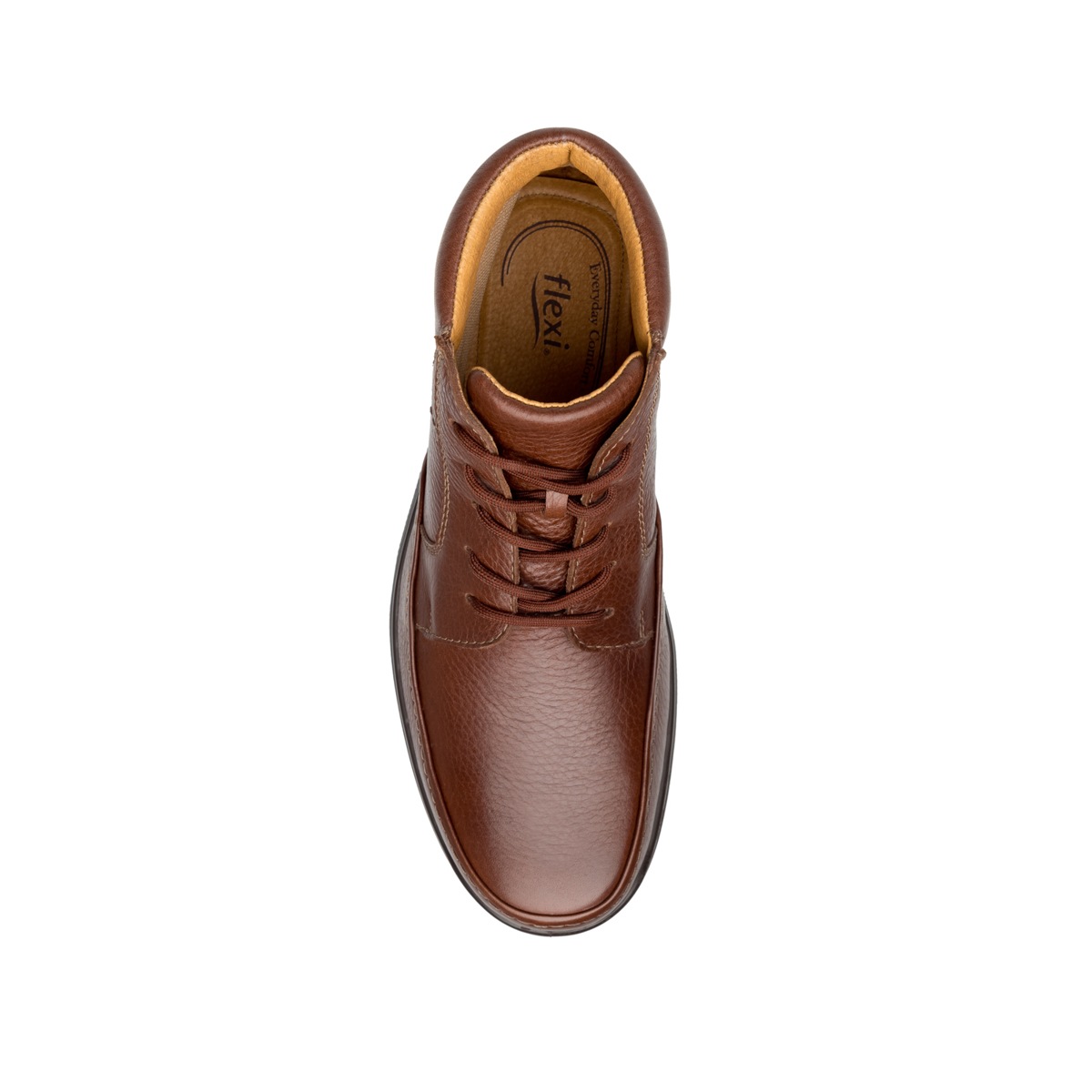 Bota Casual Flexi Con Piel Graneada Para Hombre - Estilo 68907 Café