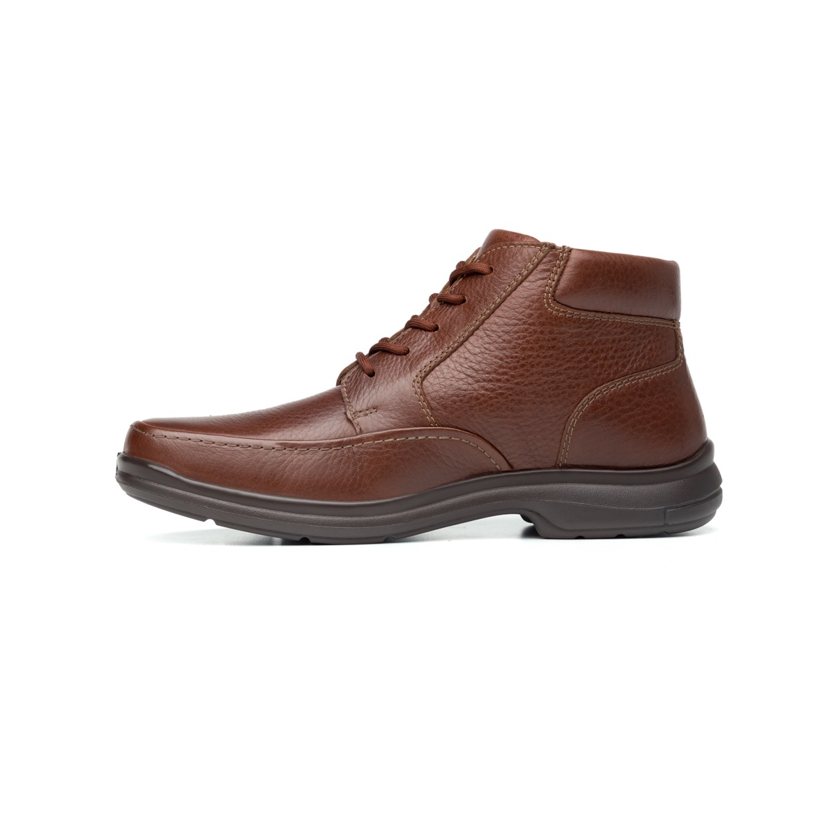 Bota Casual Flexi Con Piel Graneada Para Hombre - Estilo 68907 Café