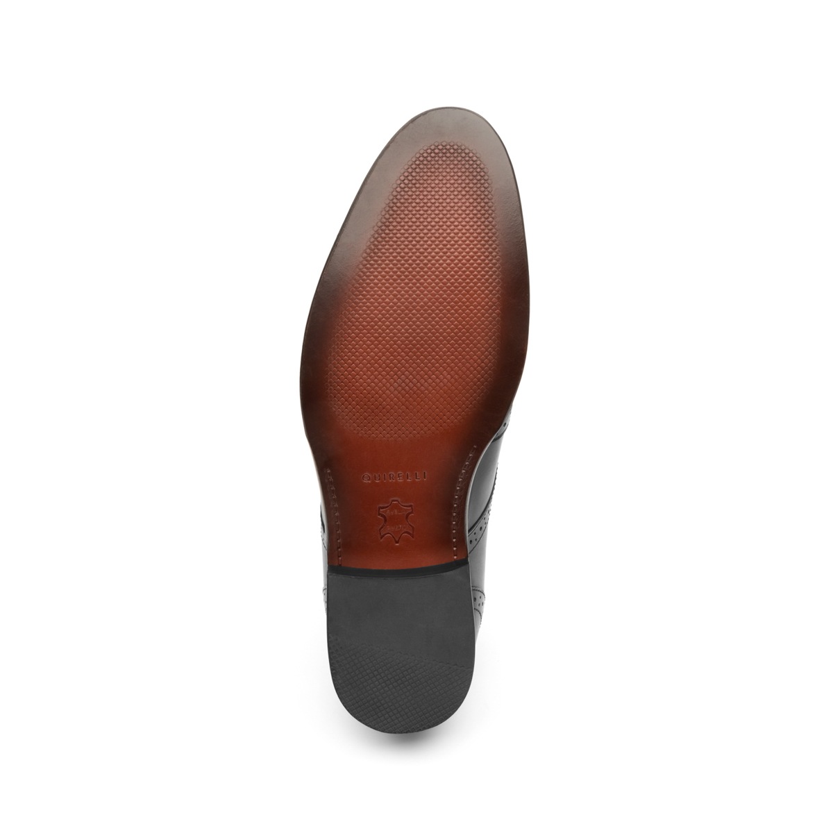 Zapato Derby Bostoniano Quirelli Con Suela De Cuero Para Hombre - Estilo 700102 Negro