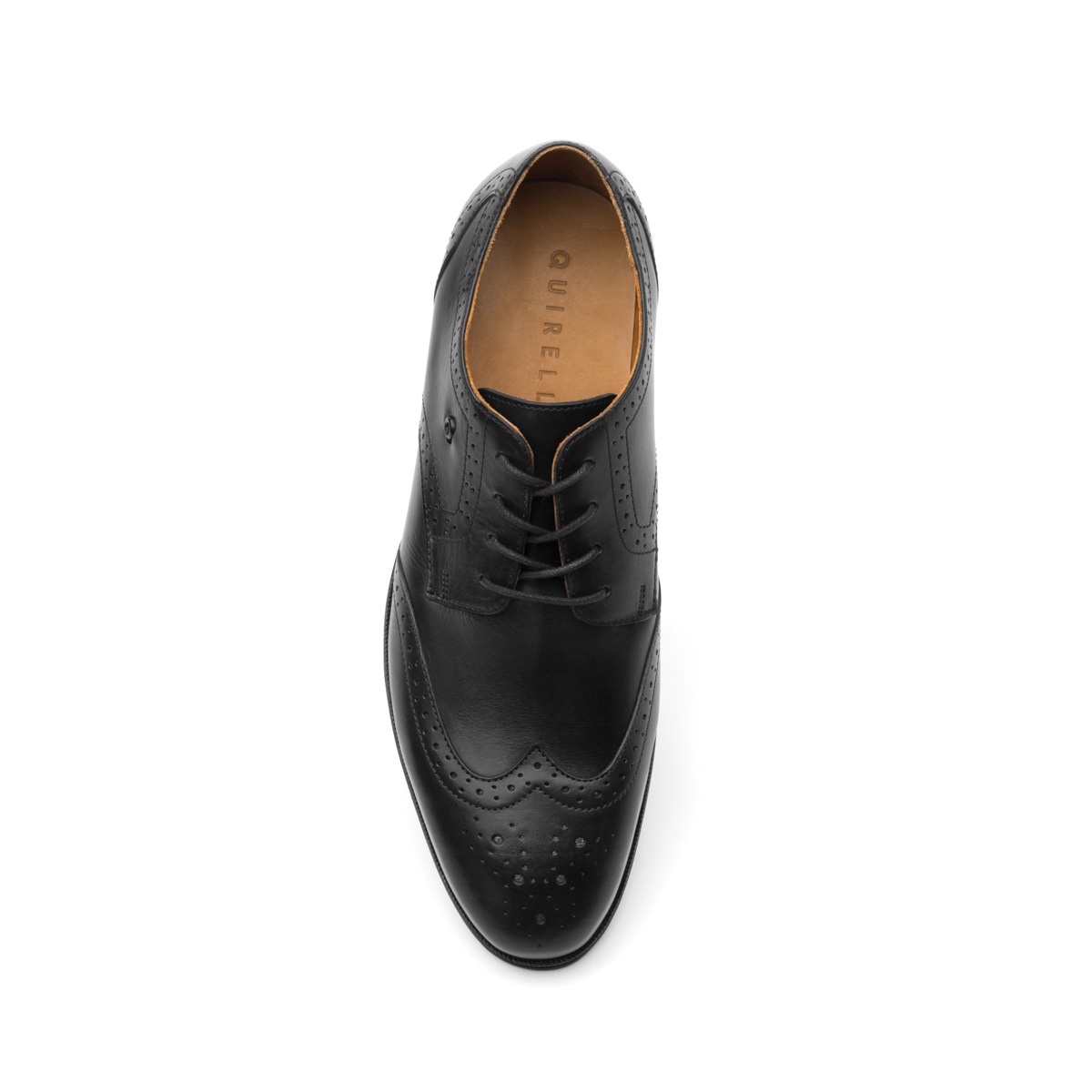 Zapato Derby Bostoniano Quirelli Con Suela De Cuero Para Hombre - Estilo 700102 Negro