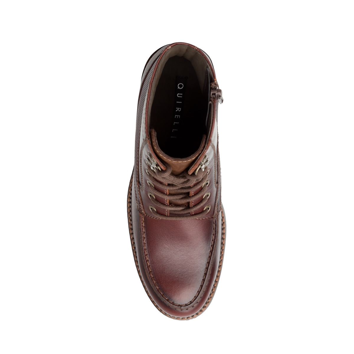 Bota De Agujetas Quirelli Con De Talle De Piel Grabada Para Hombre - Estilo 701003 Marrón