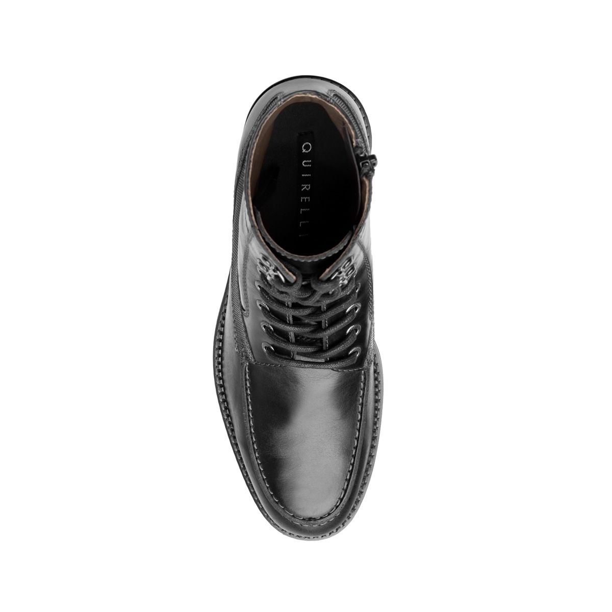 Bota De Agujetas Quirelli Con De Talle De Piel Grabada Para Hombre - Estilo 701003 Negro
