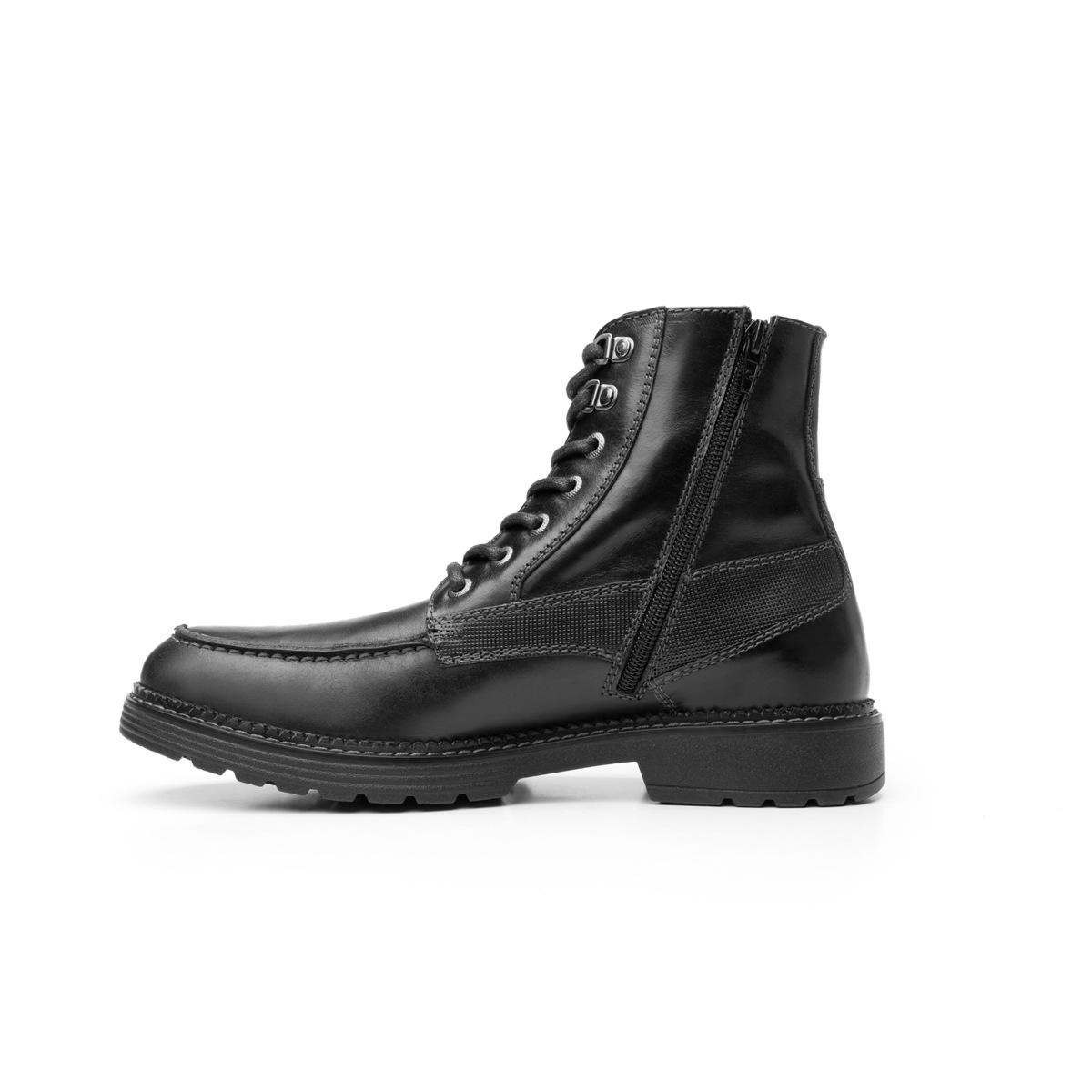 Bota De Agujetas Quirelli Con De Talle De Piel Grabada Para Hombre - Estilo 701003 Negro