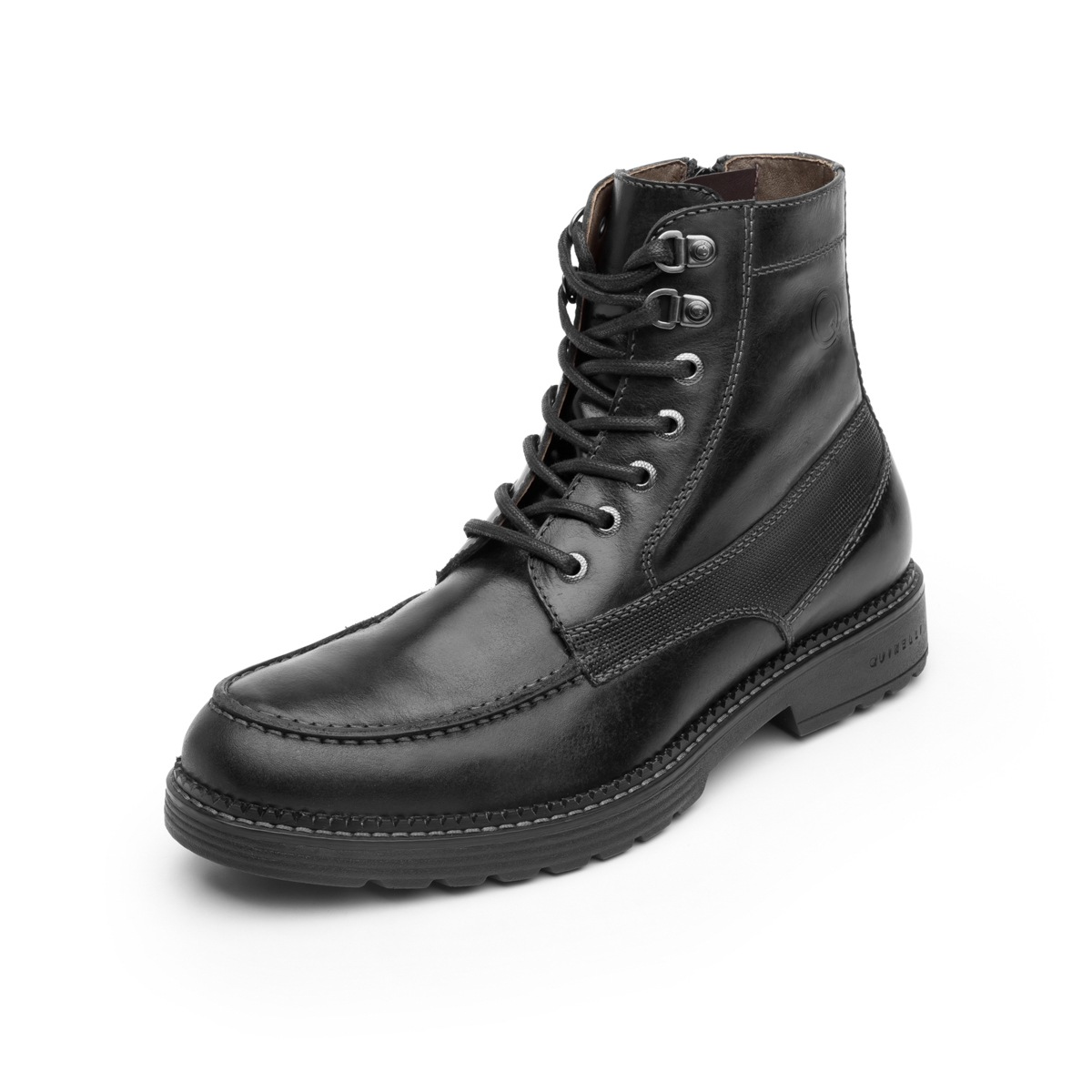 Bota De Agujetas Quirelli Con De Talle De Piel Grabada Para Hombre - Estilo 701003 Negro