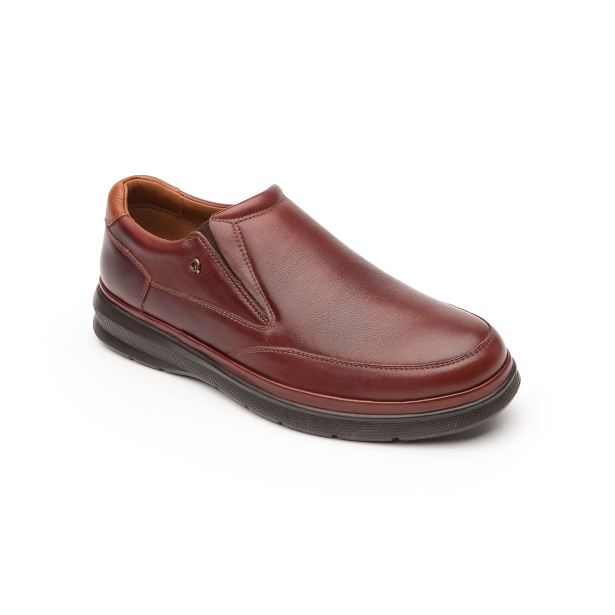 Mocasín Liso De Piel Quirelli Con Suela Gruesa Para Hombre - Estilo 701202 Café