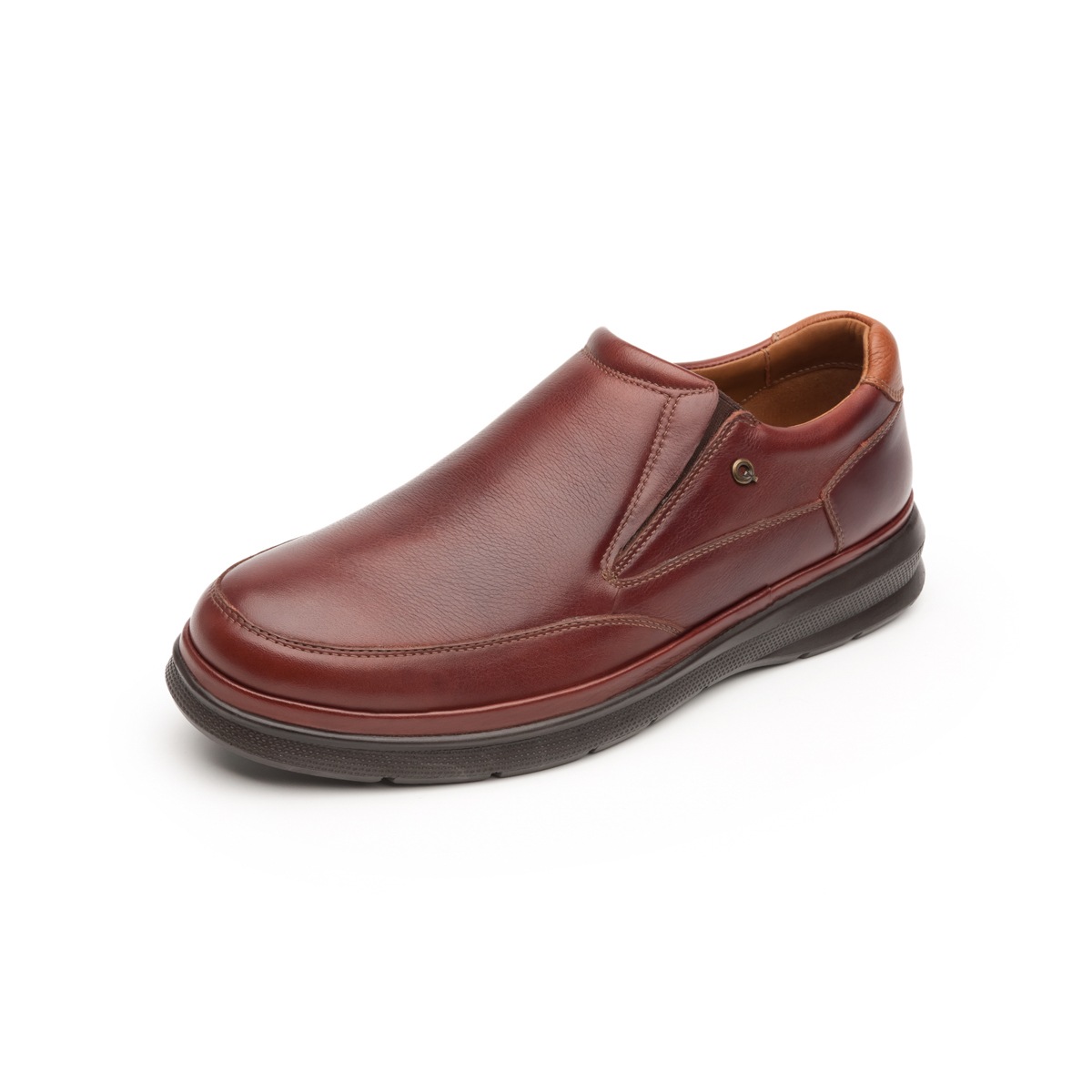Mocasín Liso De Piel Quirelli Con Suela Gruesa Para Hombre - Estilo 701202 Café