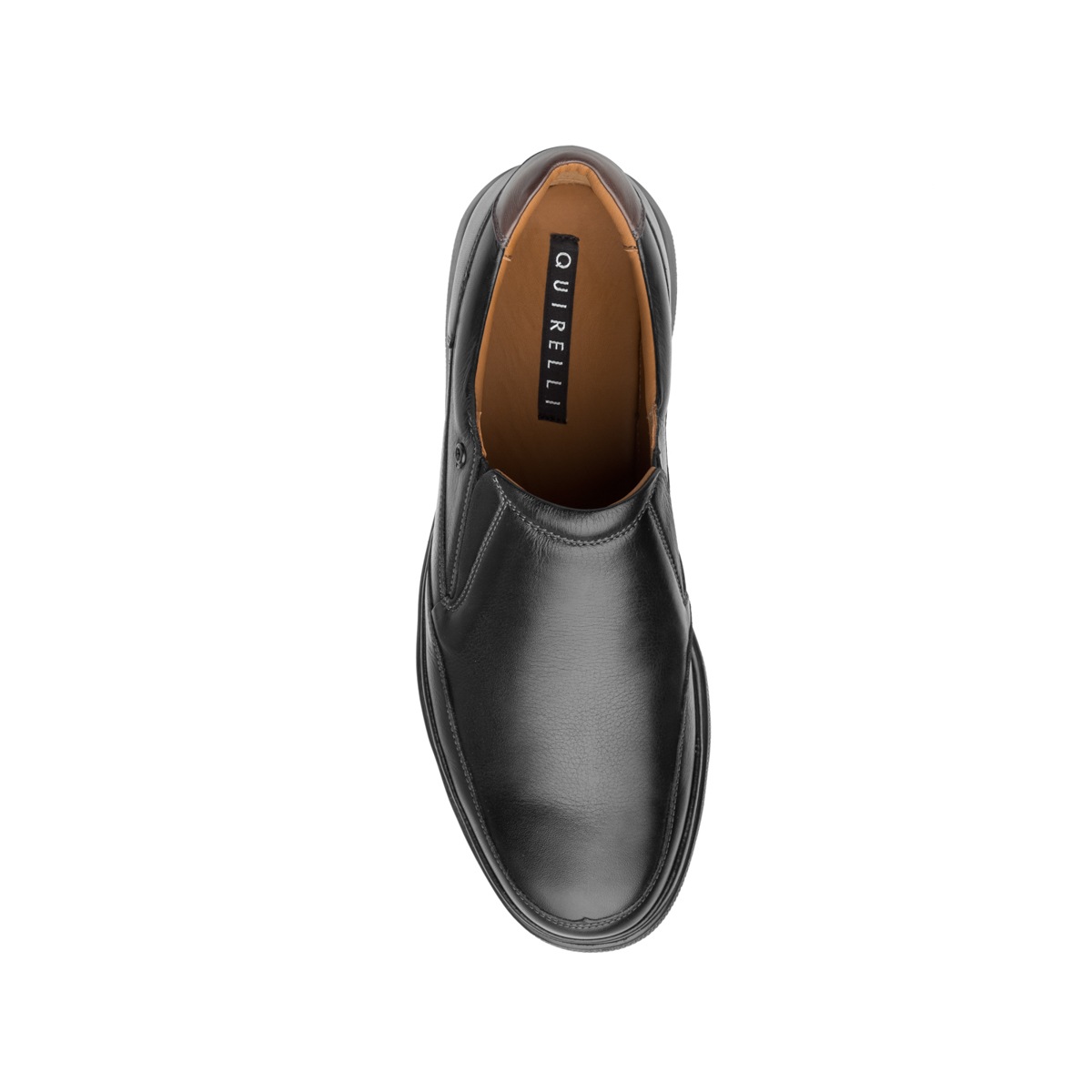 Mocasín Liso De Piel Quirelli Con Suela Gruesa Para Hombre - Estilo 701202 Negro