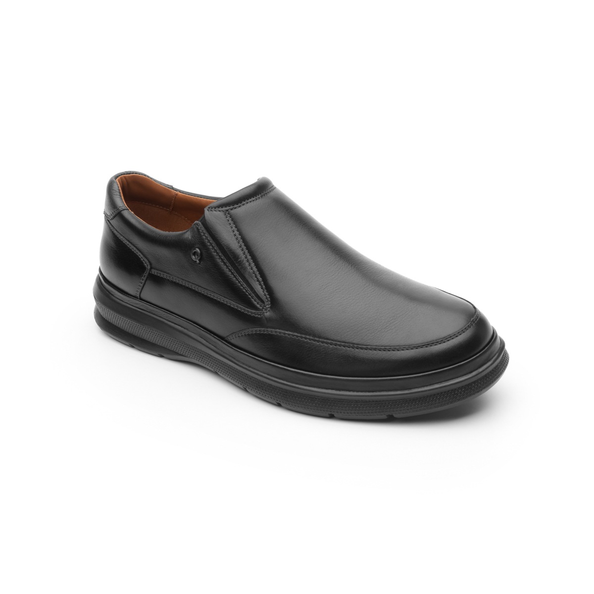 Mocasín Liso De Piel Quirelli Con Suela Gruesa Para Hombre - Estilo 701202 Negro