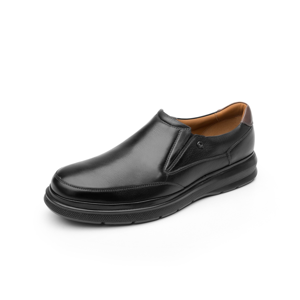 Mocasín Liso De Piel Quirelli Con Suela Gruesa Para Hombre - Estilo 701202 Negro