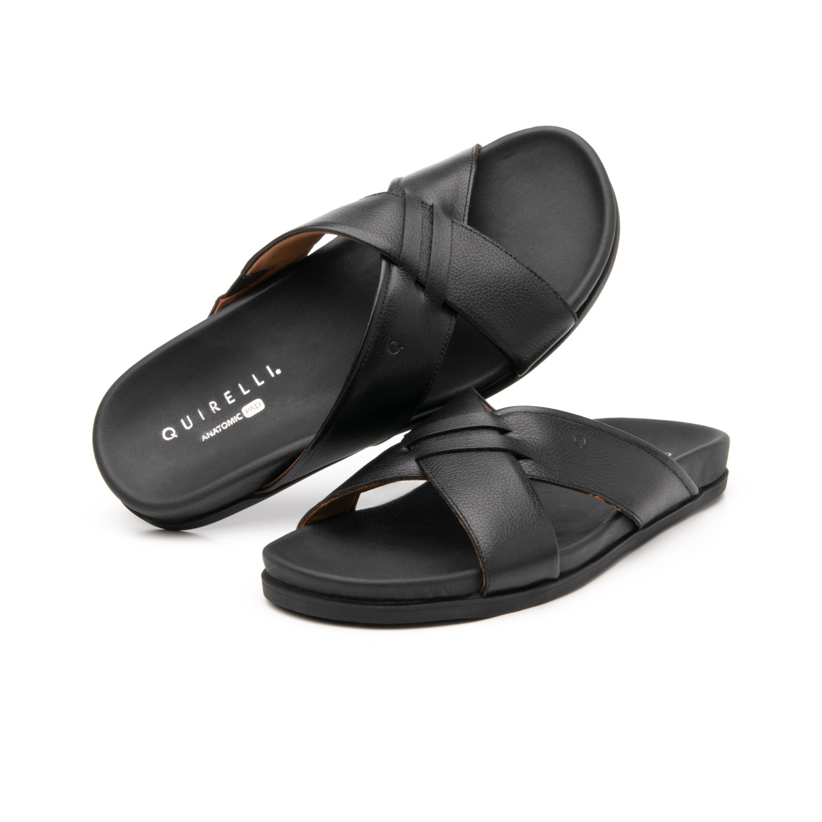 Sandalia De Playa Quirelli Con Corte Acojinado Para Hombre - Estilo 701402 Negro