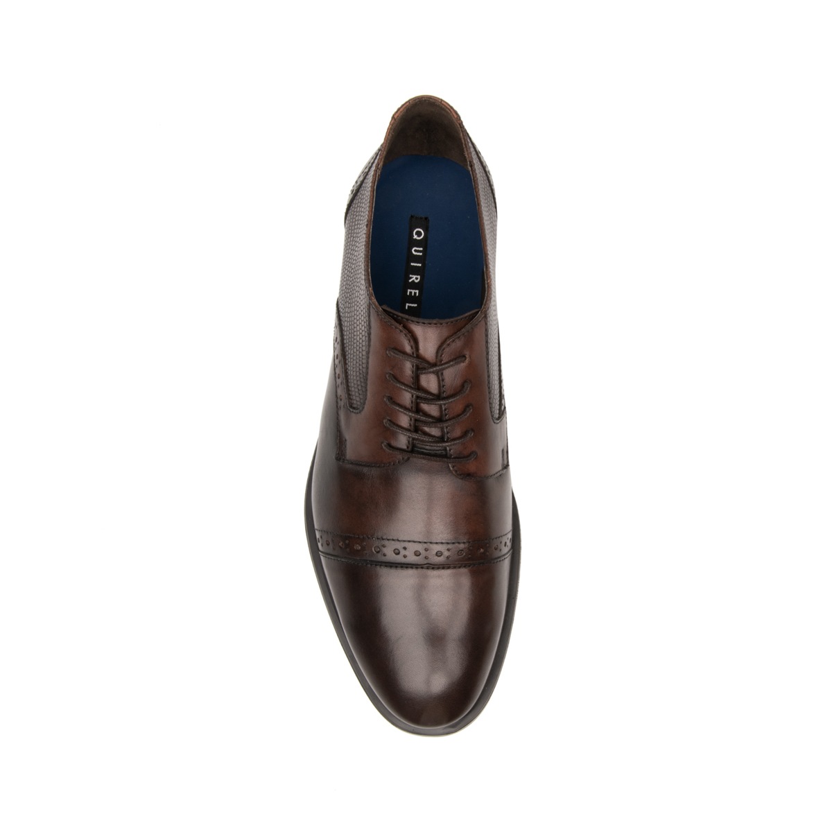 Zapato Derby Quirelli para Hombre con suela extra ligera Estilo 702102 Chocolate