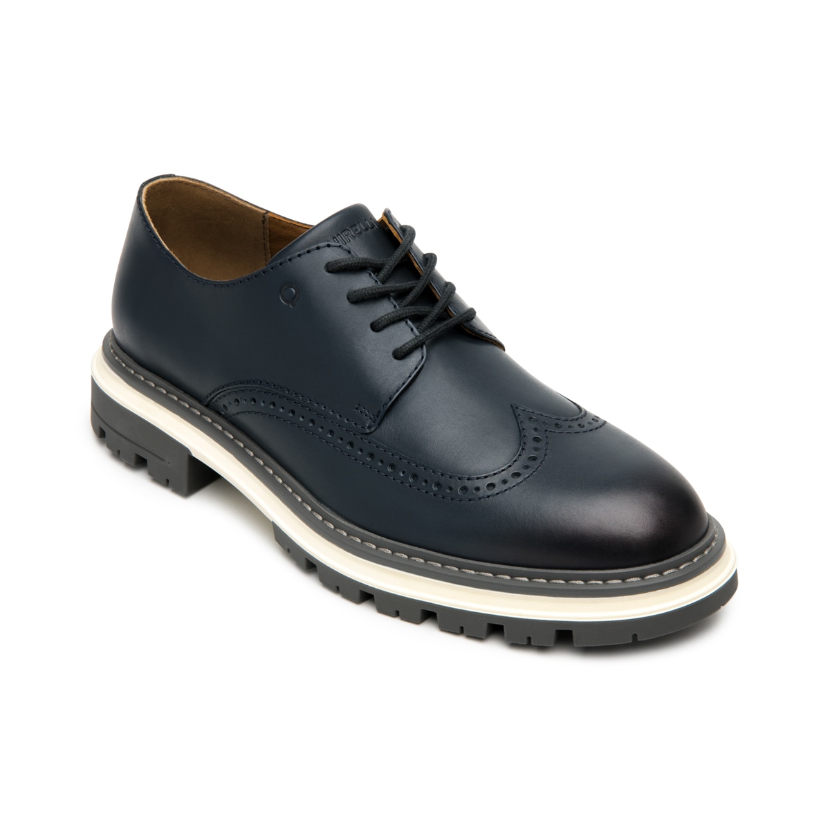Derby Con Puntera De Ala Quirelli para Hombre con 100% Piel Estilo 705302 Azul
